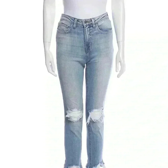 L'AGENCE Denim - L’agence Straight Leg Distressed Jean